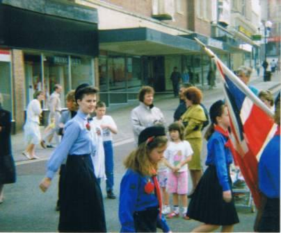 St Georges Day Parade, Wigan town centre circa 1991