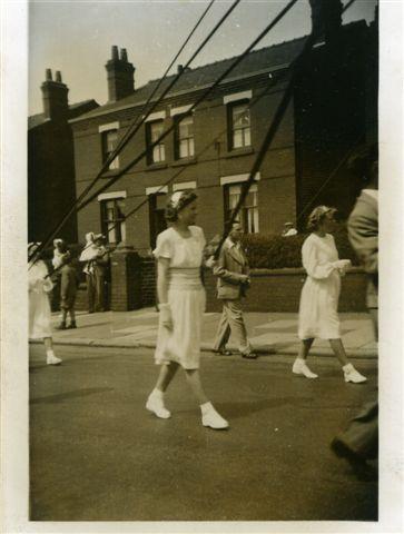 The procession on Ormskirk Rd, c1951.