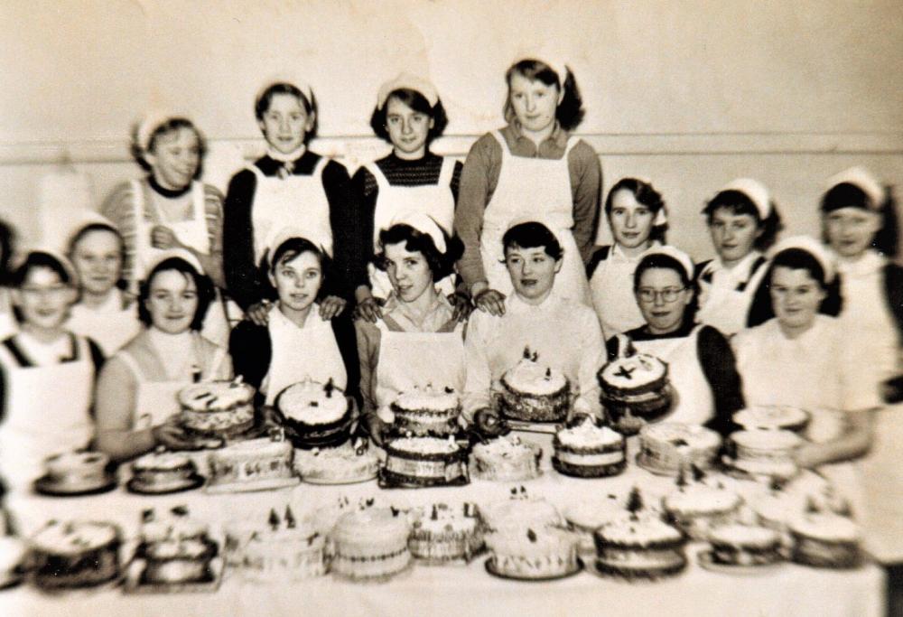 Cookery Class at Moss Lane School, Platt Bridge. circa 1953