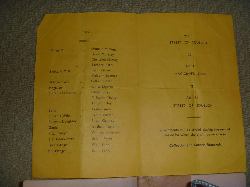 programme of pantomime 
