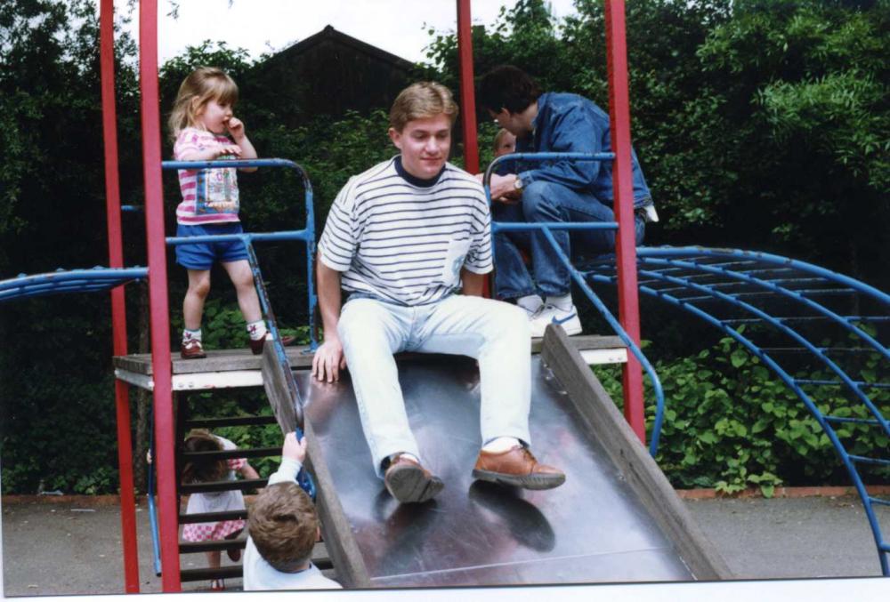Ian Blundel showing the kids how it's done! May 1990
