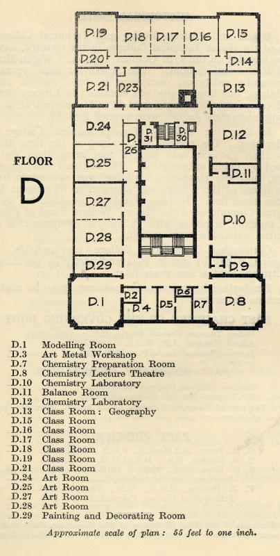 Wigan Mining and Technical College Second floor plan 1941