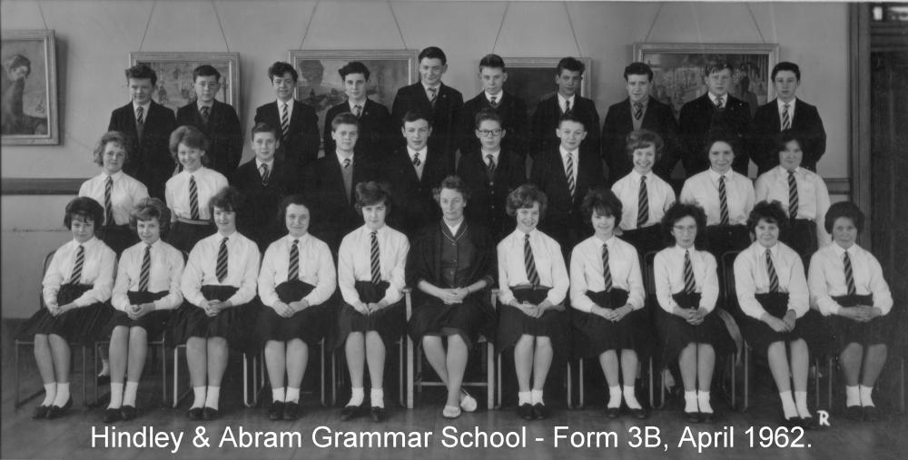Hindley & Abram Grammar School -  Form 3B, April 1962.