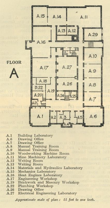 Wigan Mining and Technical College Lower floor plan 1941