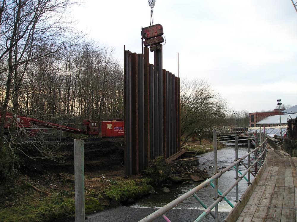 Piling for the new footbridge