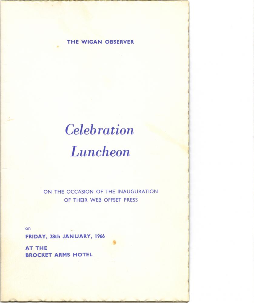 Wigan Observer Celebration Luncheon At The Brocket Arms 1966