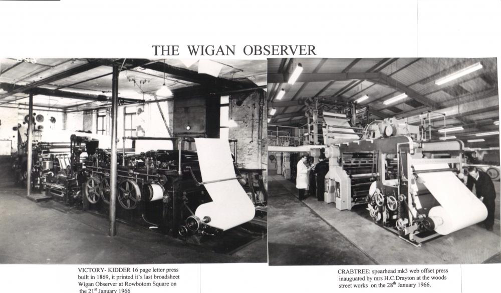 Wigan Observer old and new printing presses 1966