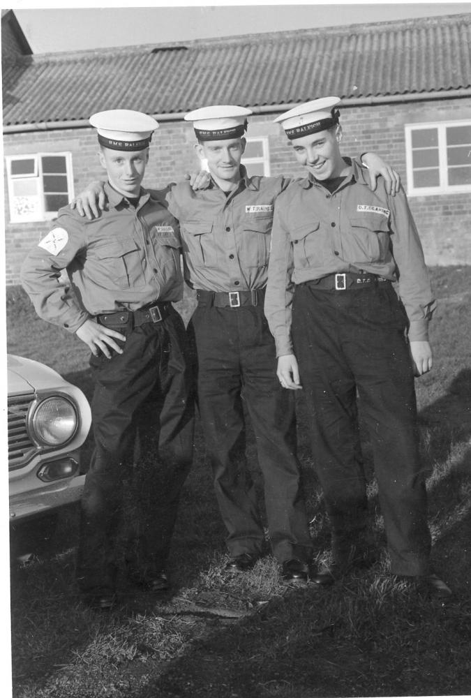 Me, left, and couple of Yorkshire lads. HMS Raleigh 1963