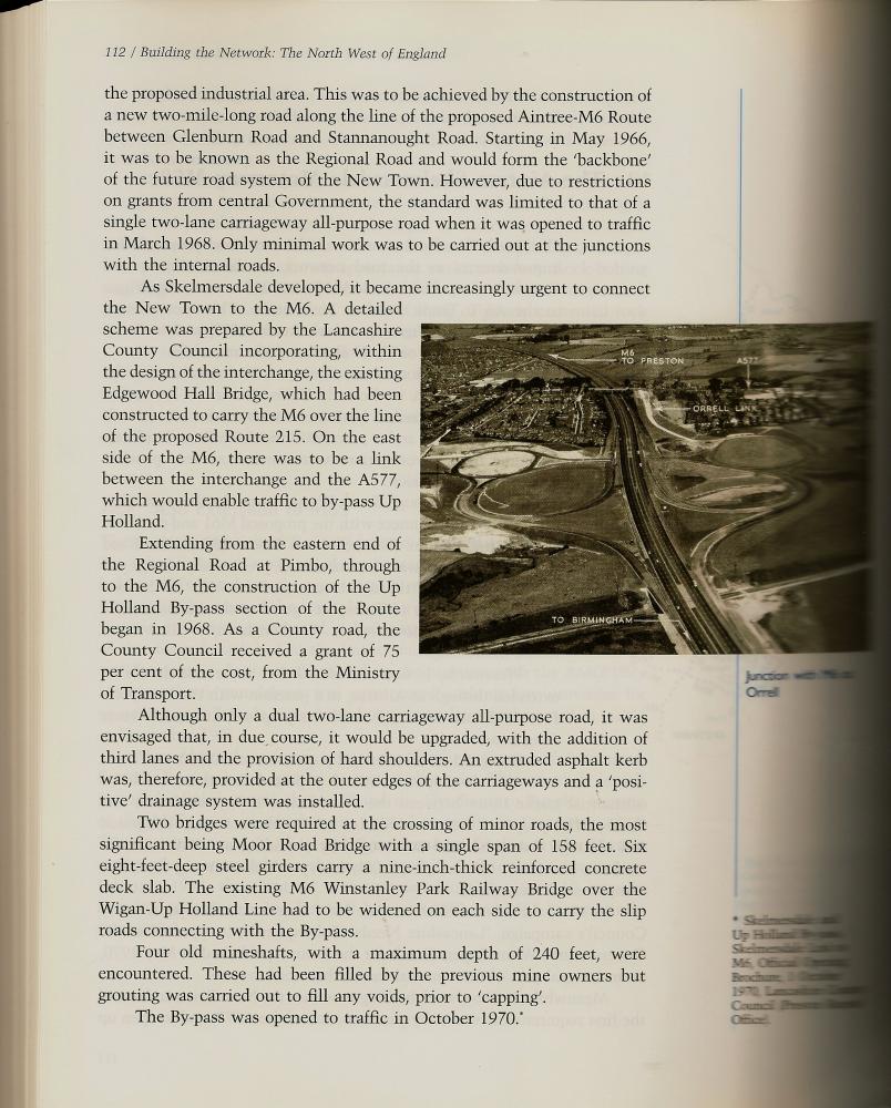M58/M6 extract page from "The motorway achievement" book.