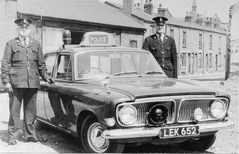 Jack Webster and Dick Humphreys with Ford Zephyr traffic car, 1966.