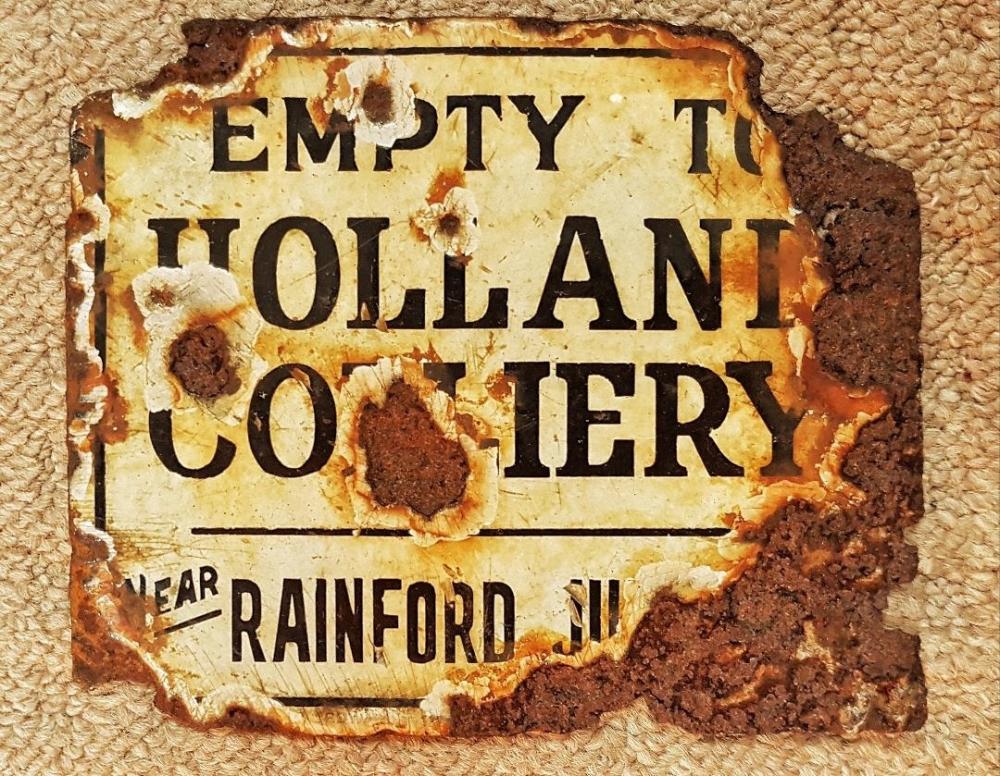 Holland Colliery - Enamel Coal Tub Sign