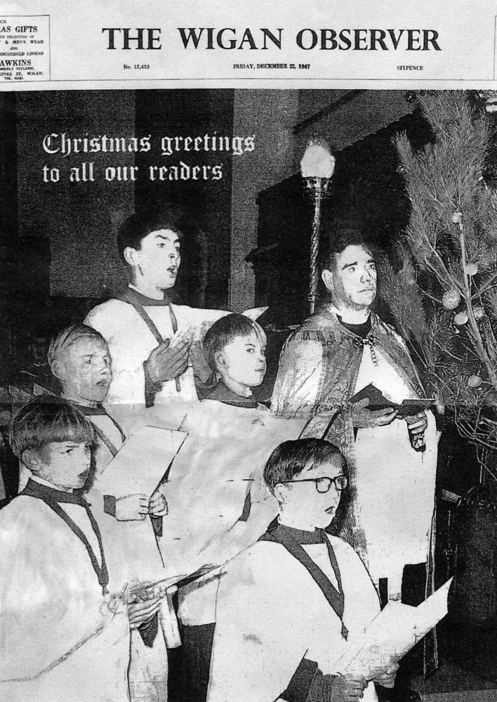 Wigan Observer Christmas Greetings from all at  Woods St 1967