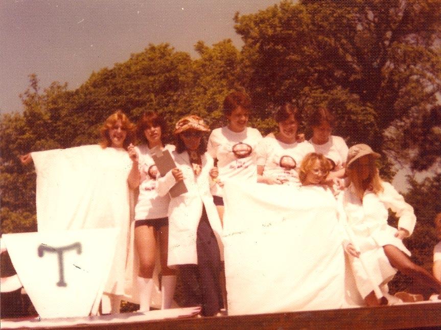 The Tea Folk at Wigan Carnival 1977 the nurses float.