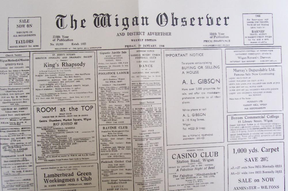 The last edition of the Wigan Observer at Rowbottom Square