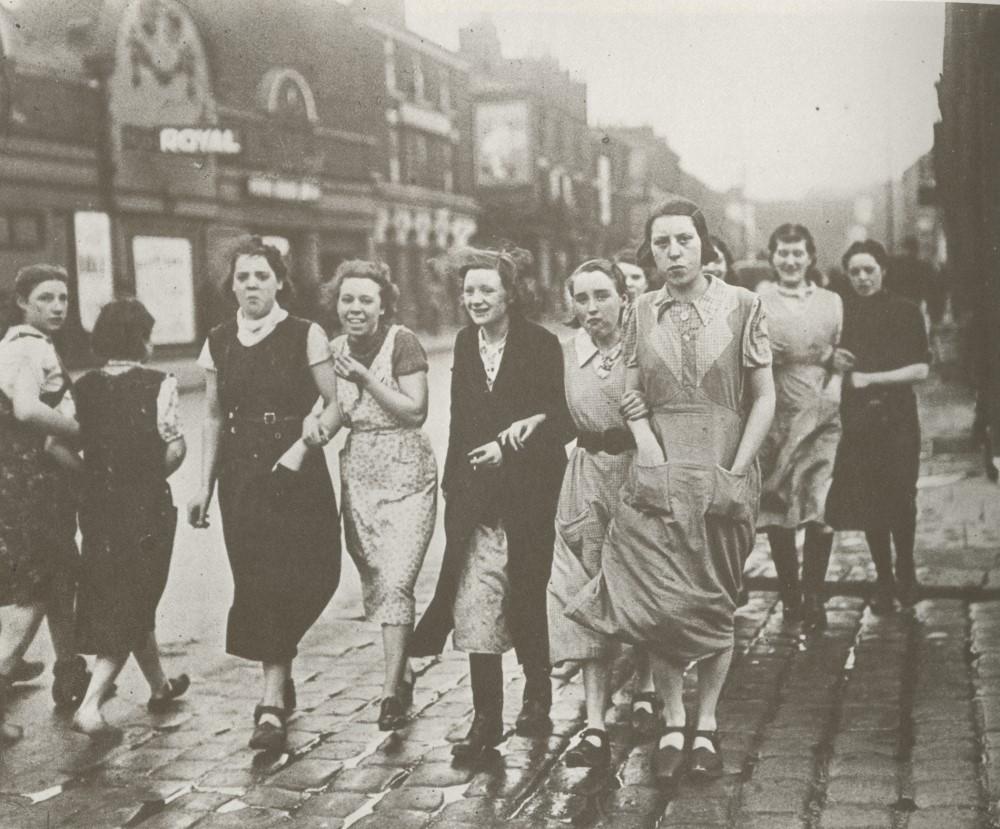 Mill girls on their way to work. 