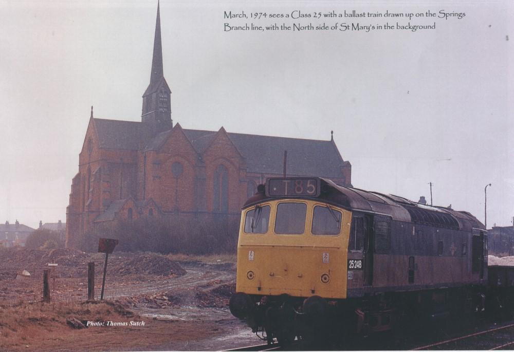 St Mary's Church and Train. March 1974