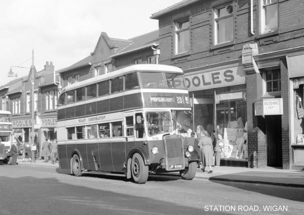 Bus at Bus Stop 1950's