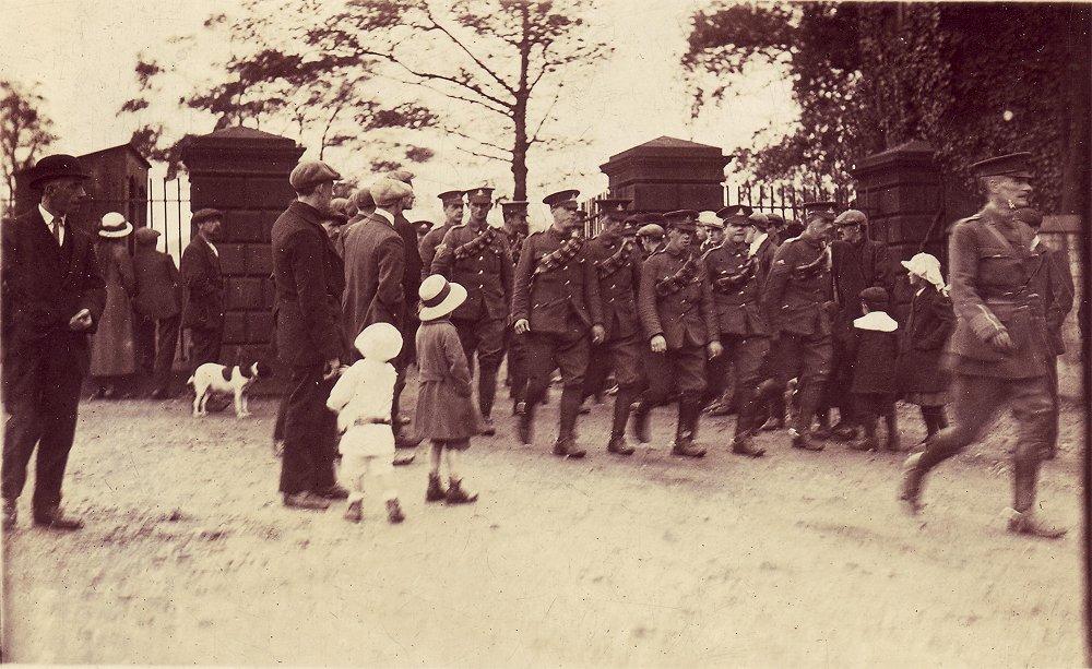 WWI Troops leaving Winstanley Hall