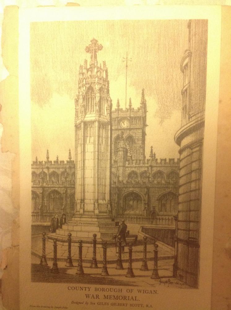 Detail from inside the front cover of the war memorial booklet