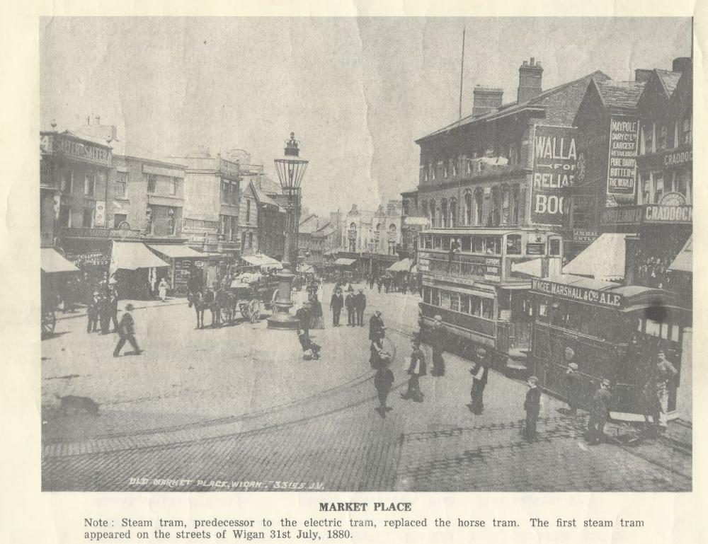Market Place with a Steam Tram
