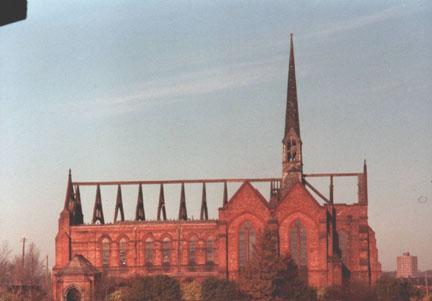 The half-demolished Church of St Mary.