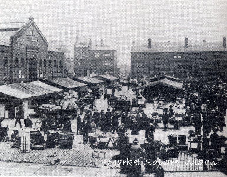 Market Day, Wigan Market Square 1908
