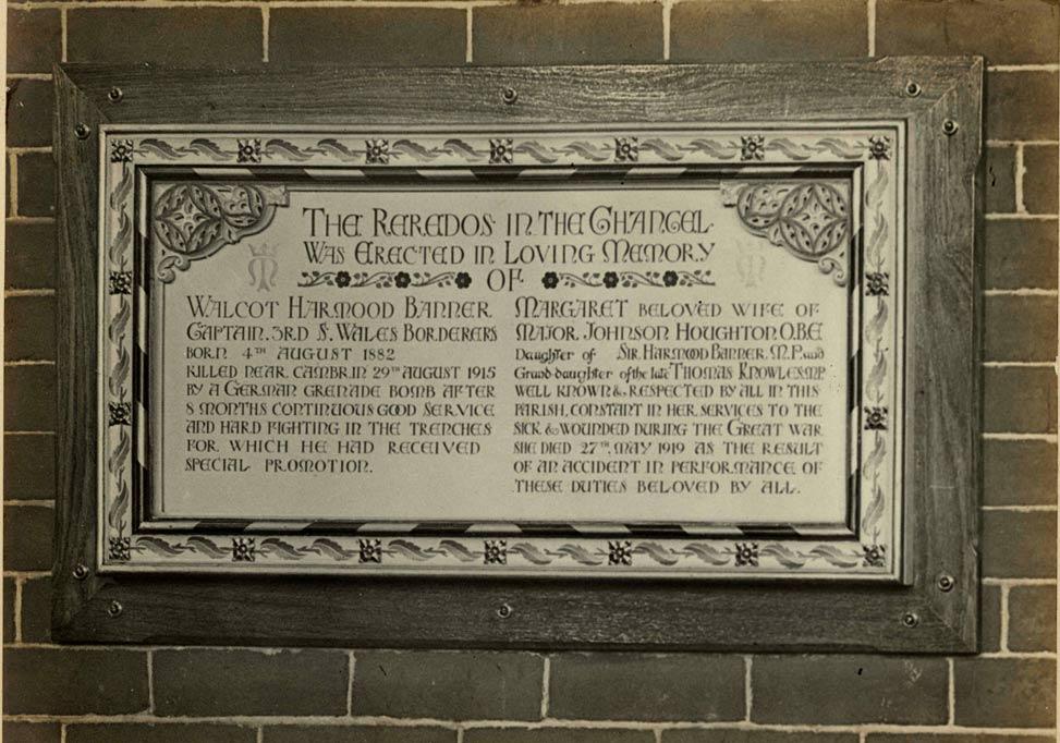 War Memorial Plaque, St Mary's - the other one
