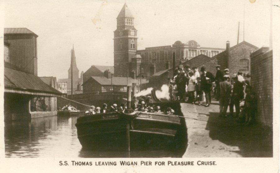 Postcard of S.S. Thomas at Wigan Pier.