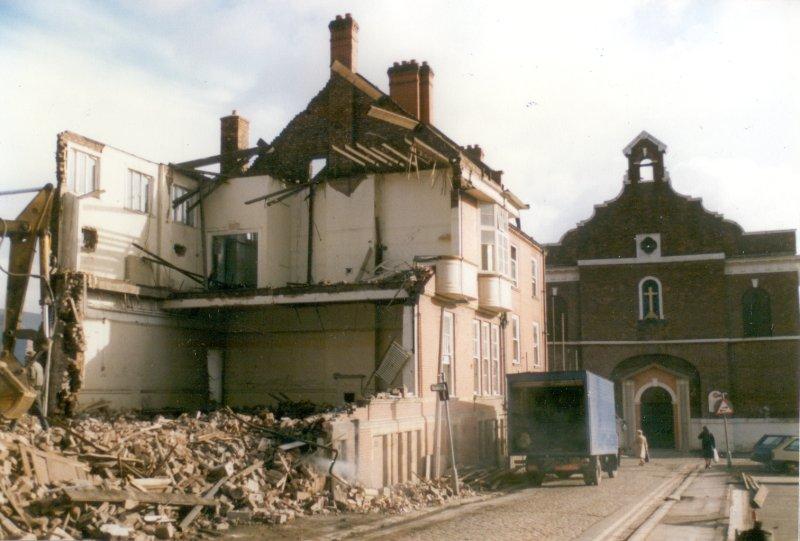 Demolition of Drill Hall, 1980s.