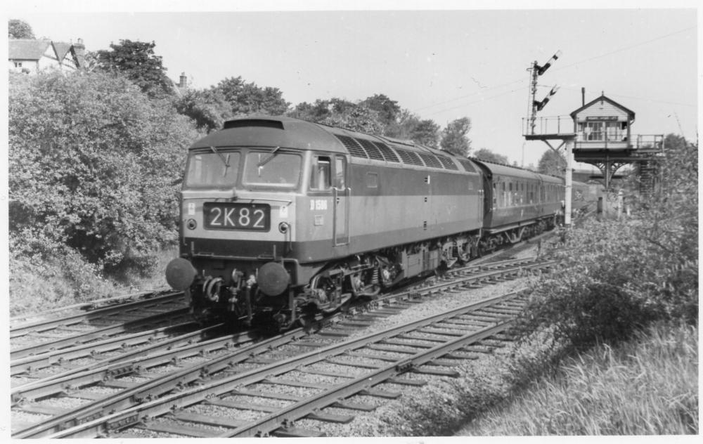 A Brush Class 47 passes Boar's Head Signal Box 1960's