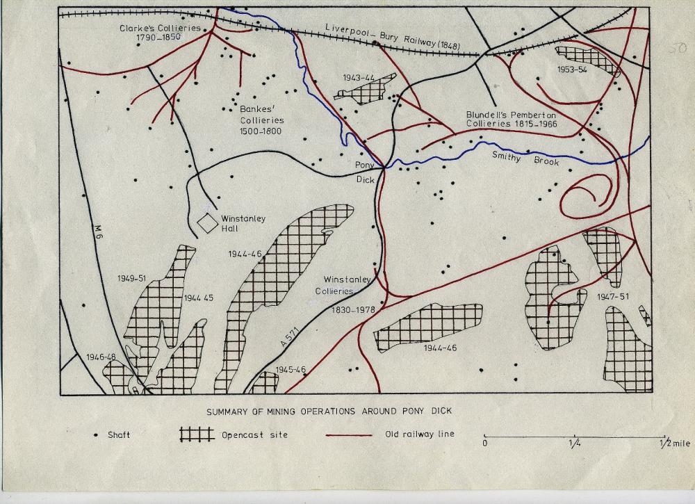 Map of Mining in Winstanley/Highfield/Pemberton Area