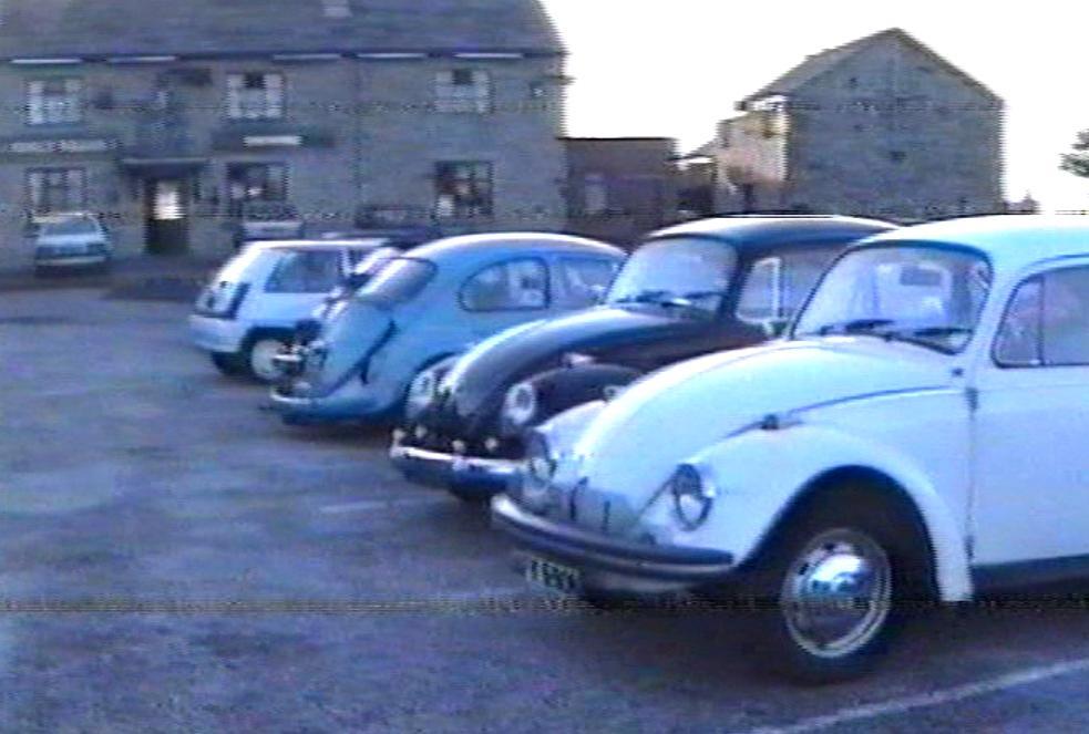 VW Beetles at The Prince William Inn, Dalton, 1990