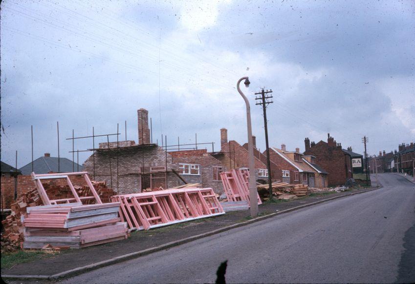 Houses construction on Bryn Road, 1964.