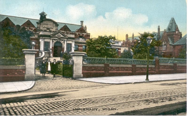 Infirmary, Wigan. Scanned from an old postcard, 1937.
