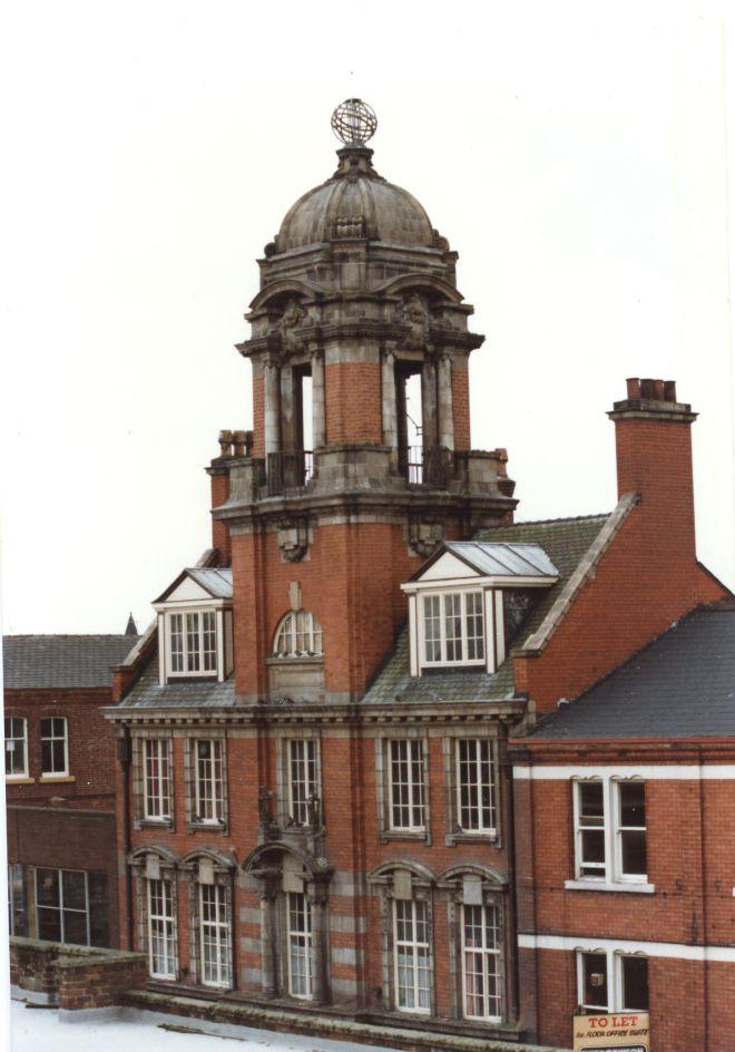 Queen's Hall, Market Street, taken from roof of old Market Hall, 1980s.