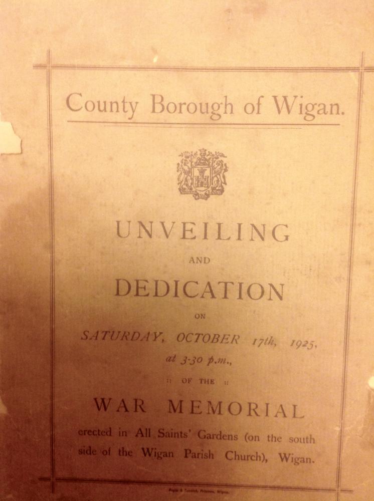 Unveiling and Dedication of the war memorial