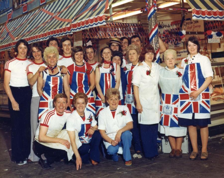 Green's butchers staff, Silver Jubilee.