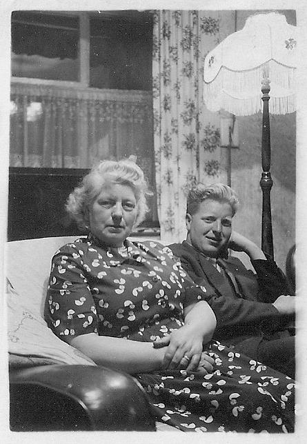 Grandma and Dad in Mint Cottage Mint Court Scholes late 1940s or early 1950s