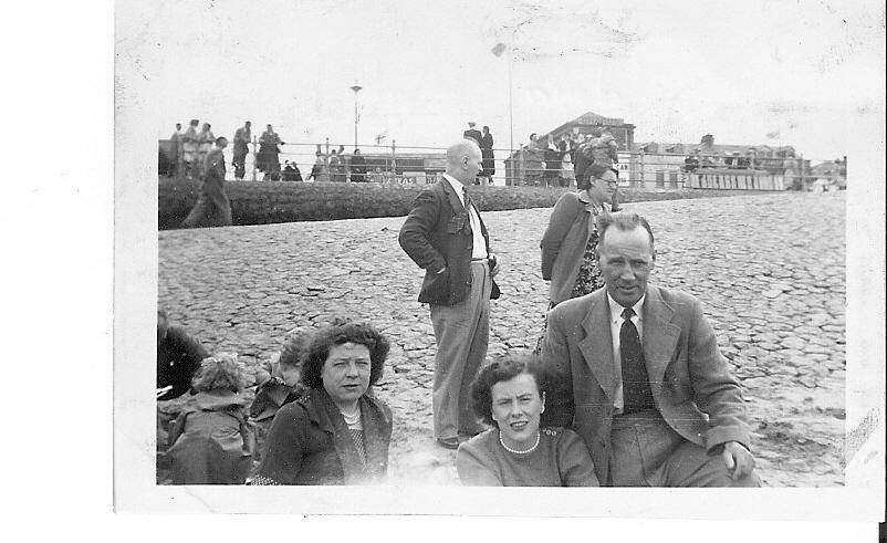 Grandma, Granddad Critchley and Mum Doreen at Blackpool circa 1950