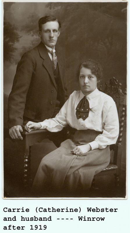 Carrie (Catherine) Webster and husband, Winrow after 1919.