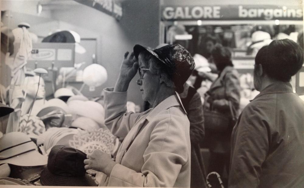 Ethel chooses a hat.