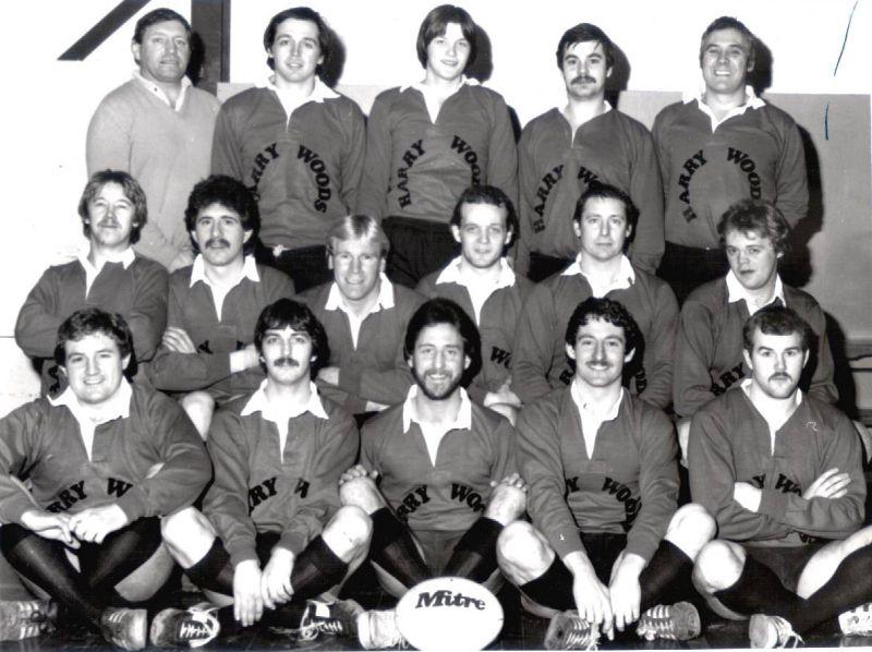 Springfield ARLFC modelling their new kit sponsored by Harry Woods glass 1981.