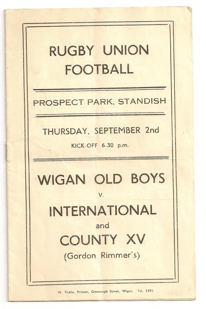 Wigan old boys programme