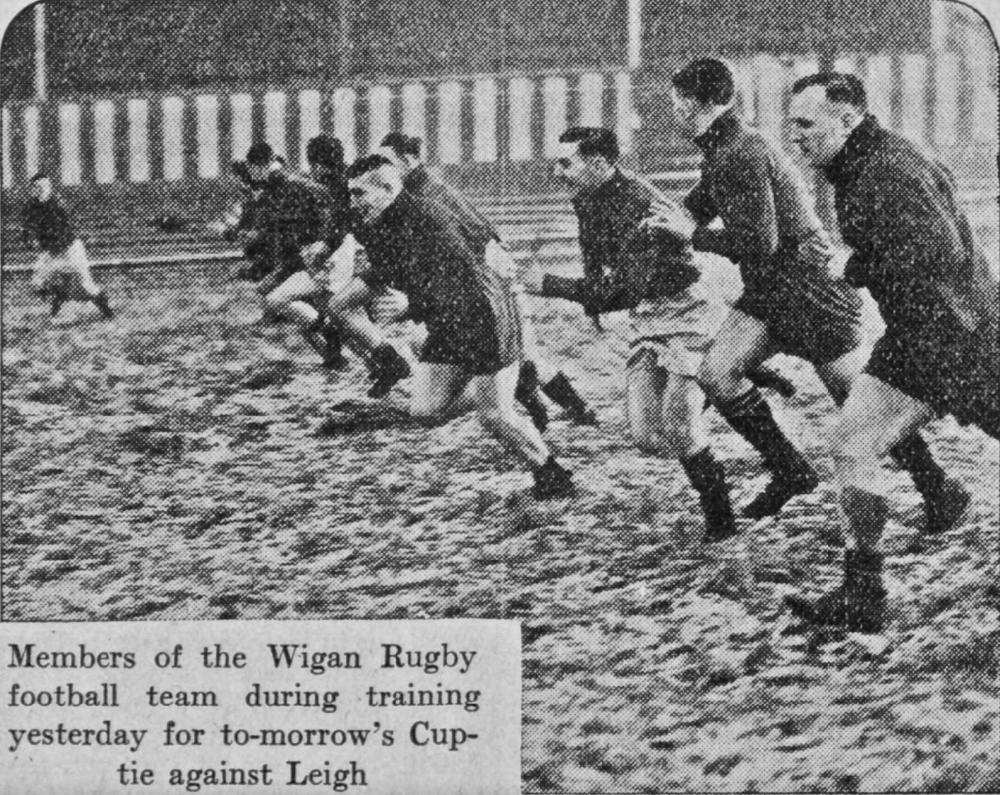 Wigan Training for Cup-Tie, February 1939