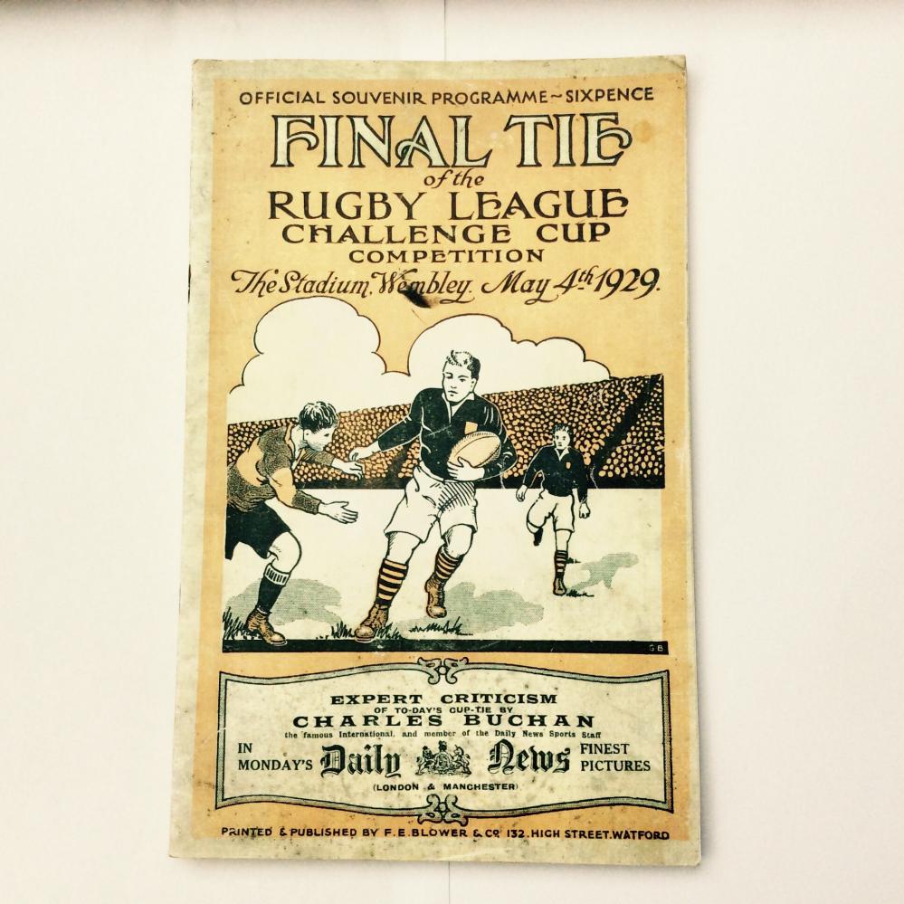 1929 challenge cup final programme