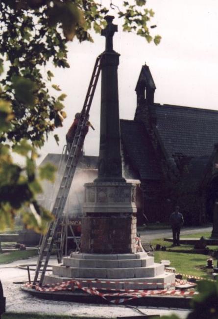 Refurbishment of the Ince WW1 Memorial in the Warrington Road Cemetery