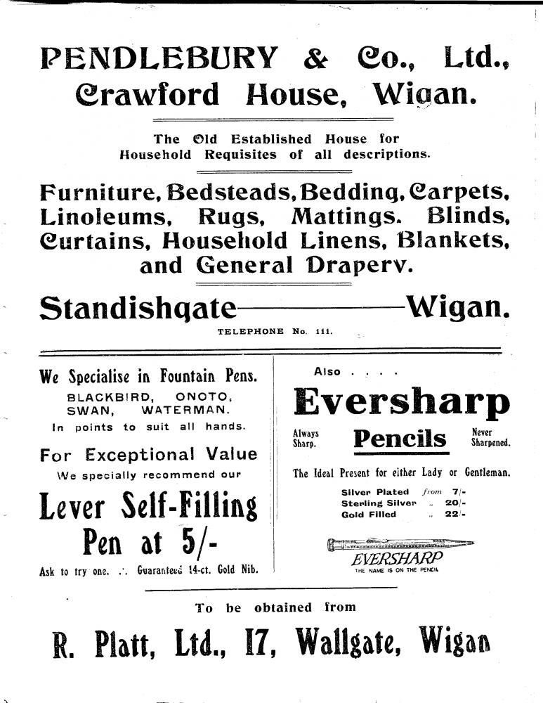 Adverts in The Billinge Parish Magazine - June 1925.