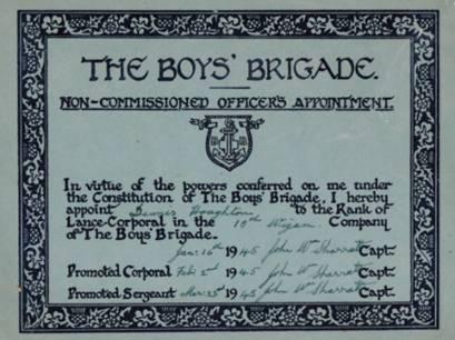 15th Wigan Boys Brigade 1945
