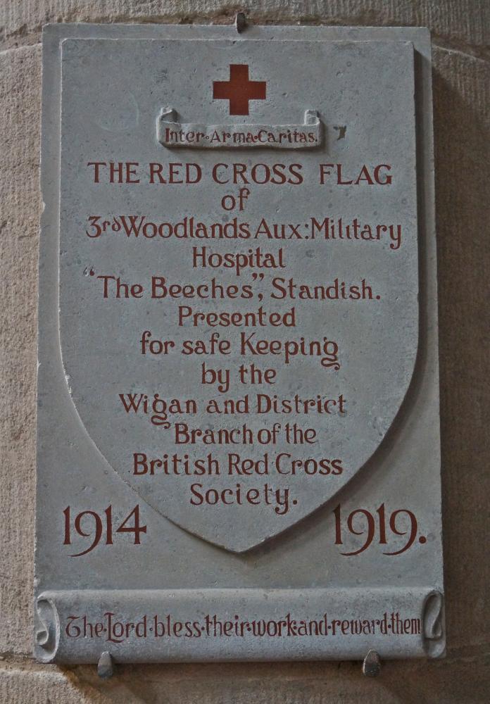 Red Cross Hospital Plaque in St Wilfrid's Church, Standish