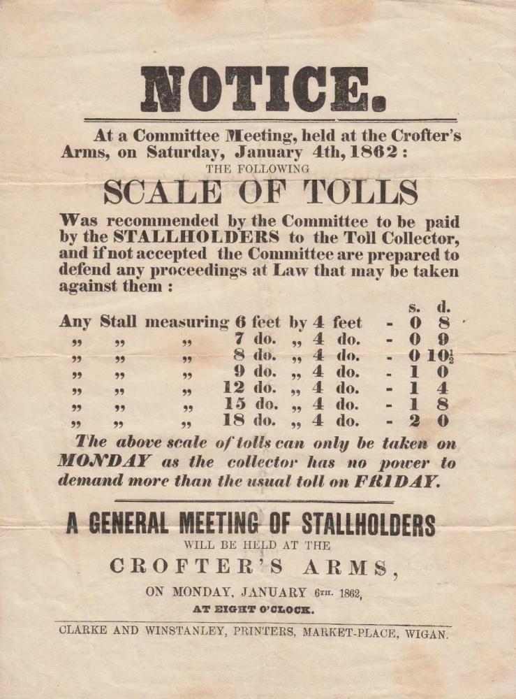 STALL TOLLS 1862